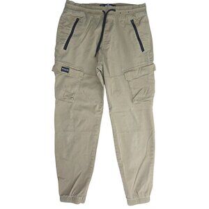 Hollister Mens Skinny Cargo Style Jogger Pants Small Khaki